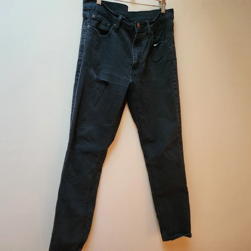 Levis Black Distressed Jeans 33x34 - Picture 2 of 5
